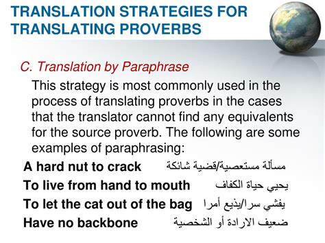 Strategies For Translating Proverbs From English Into Arabic