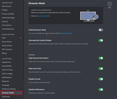 Streamer Mode Is Enabled Discord