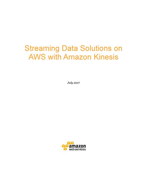 Full Download Streaming Data Solutions On Aws With Amazon Kinesis 