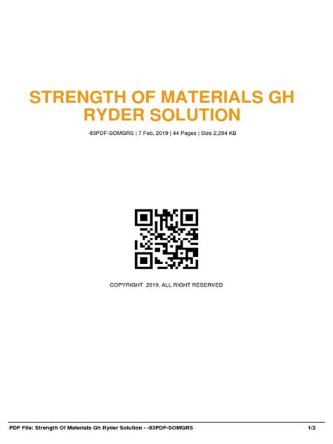 Full Download Strength Of Materials Gh Ryder Solution 