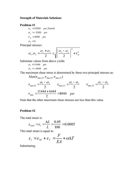 Download Strength Of Materials Problems And Solutions 