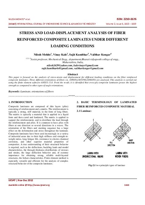 Read Stress And Load Displacement Analysis Of Fiber Reinforced 