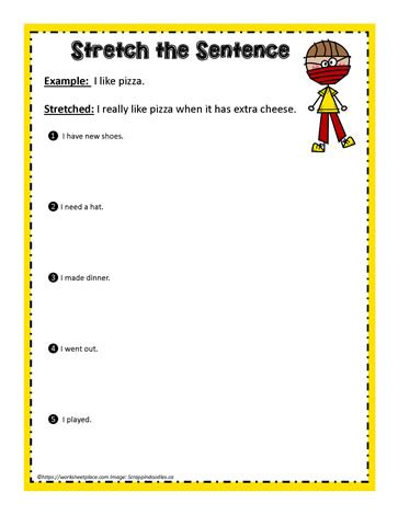 Stretch A Sentence Worksheet   Stretching Sentences Worksheet - Stretch A Sentence Worksheet