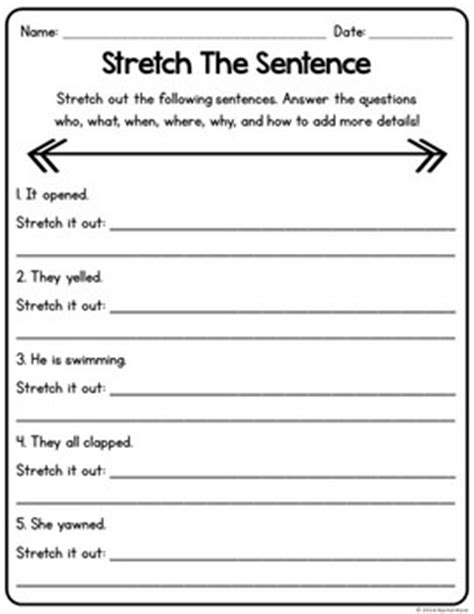 Stretching A Sentence Worksheet   Writing Sentences Worksheets - Stretching A Sentence Worksheet