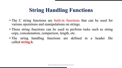 String Handling In C