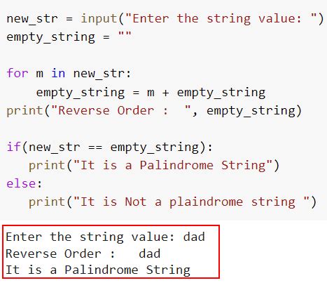 String Palindrome In Python