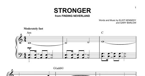 Stronger From Finding Neverland Sheet Music For Voice