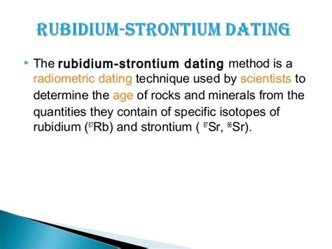 strontium dating
