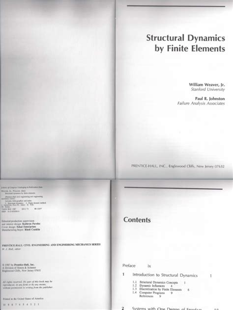 Structural Dynamics By Finite Elements Prentice Hall International Series In Civil Engineering And Engineering Mechanics