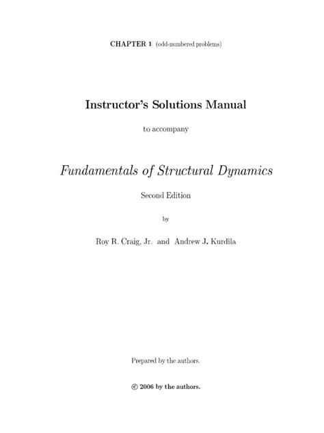 structural dynamics solution manual