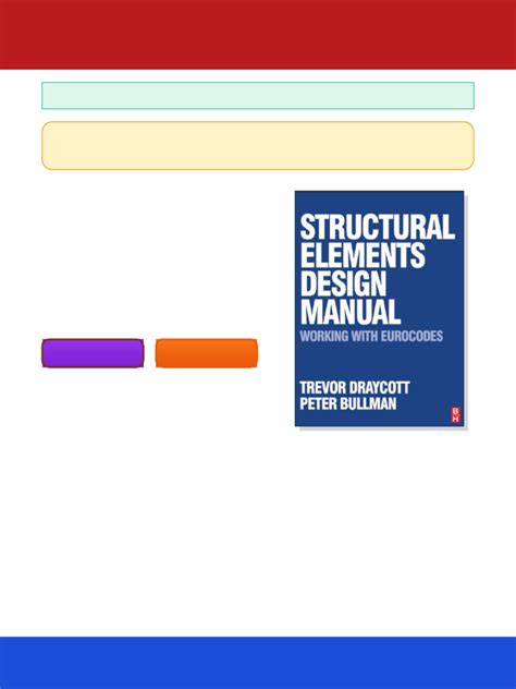 Structural Elements Design Manual Working With Eurocodes 1st Edition Paperback By Draycott Trevor Bullman Peter Published By Butterworth Heinemann