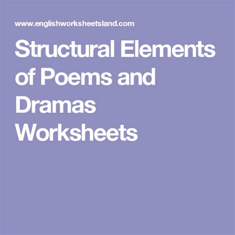 Structural Elements Of Poems And Dramas Worksheets Parts Of A Poem Worksheet - Parts Of A Poem Worksheet