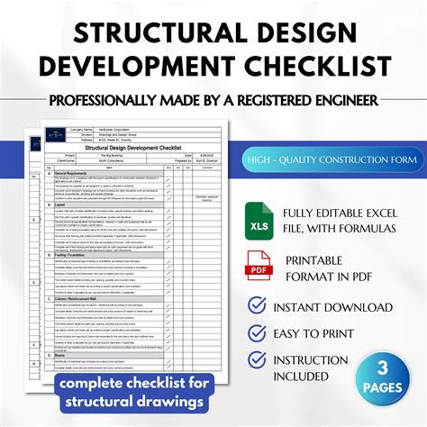 Structural Engineering Review Checklist Project List