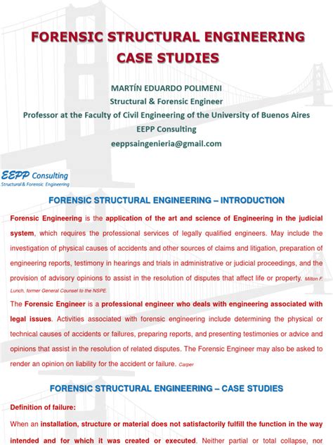 Structural Forensic Engineering Case Studies