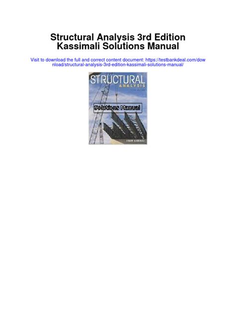 Download Structural Analysis Kassimali 3Rd Solution Manual 