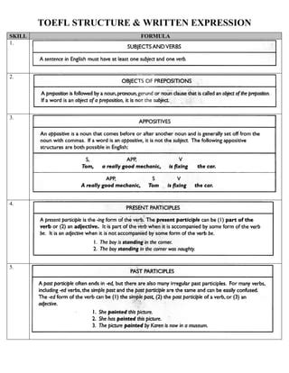 structure and written expression | PDF toefl cbt success
