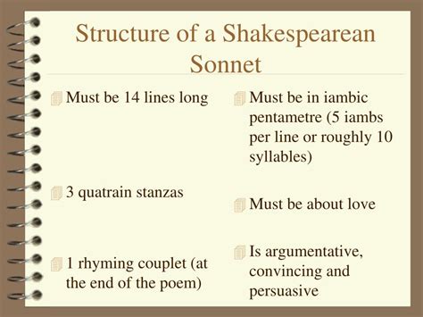 Structure Of A Shakespearean Sonnet