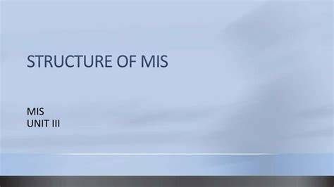 Structure Of Mis