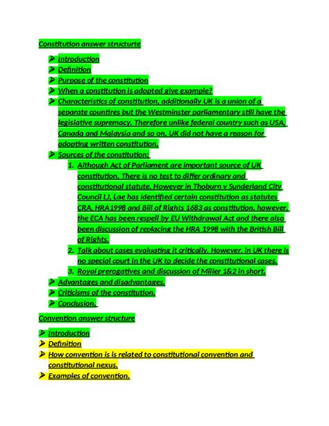 Structure Of The Constitution Answer Key
