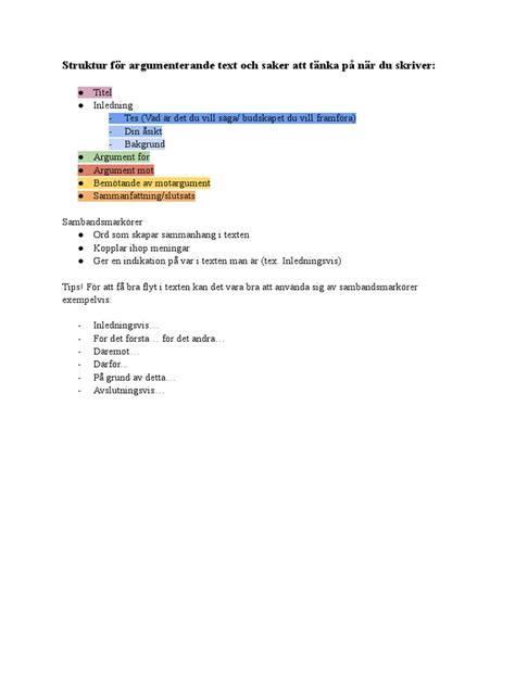 struktur argumenterande text