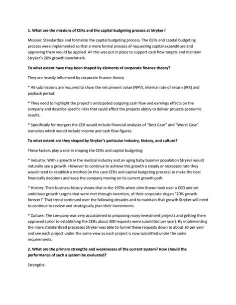 Read Online Stryker Case Harvard Answers 