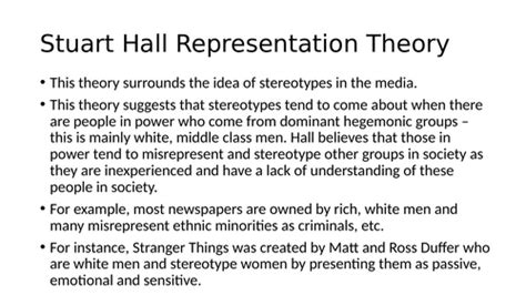 Stuart Hall Representation And The Media