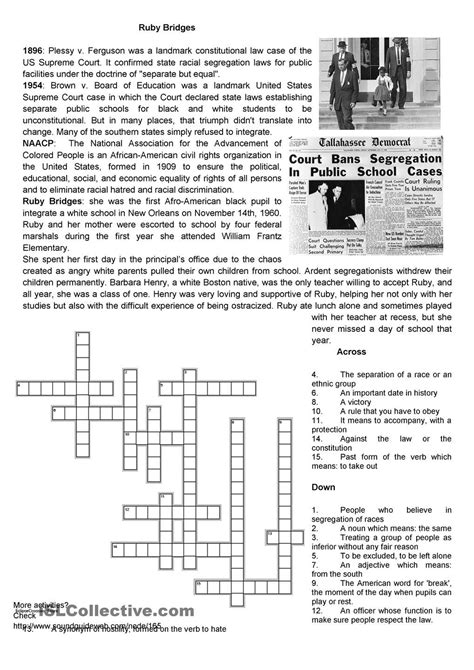Student Crossword The Civil Rights Movement The New Civil Rights Movement Crossword Puzzle Answers - Civil Rights Movement Crossword Puzzle Answers