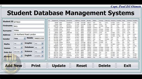 Student Database Management System