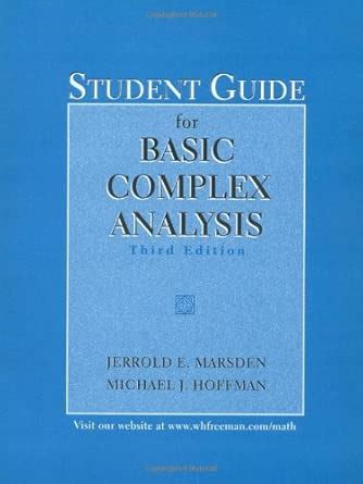 Student Guide Basic Complex Analysis Marsden