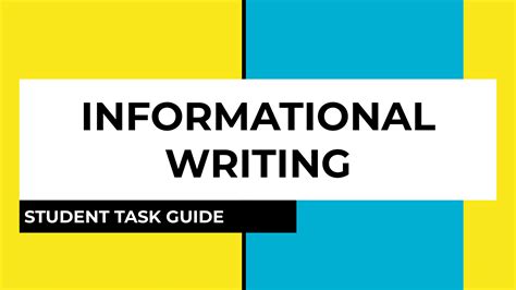 Student Guide Informational Writing Building21 Writing Informational Text - Writing Informational Text