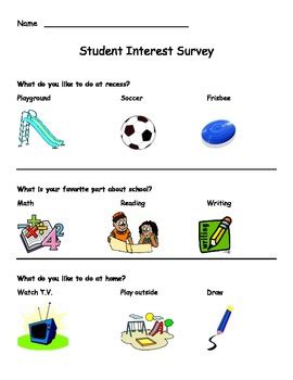 Student Interest Inventory Differentiated Kindergarten Kindergarten Reading Interest Inventory - Kindergarten Reading Interest Inventory