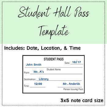 Student Pass Template