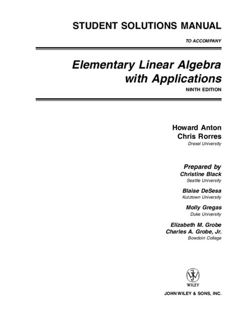 Student Solutions Manual For Elementary And Intermediate Algebra Concepts And Applications