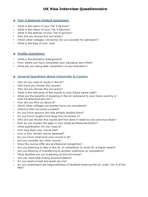 Student Visa Interview Questions