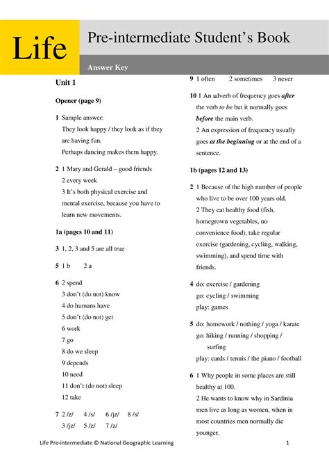 Full Download Student Activity Workbook Answer Key File Type Pdf 