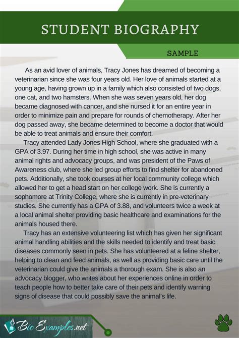 Full Download Student Bio Examples 