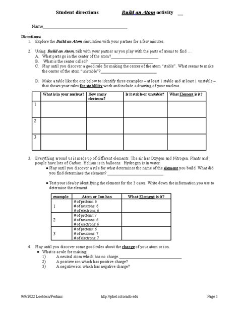 Full Download Student Directions Build An Atom Activity Answers Flae 