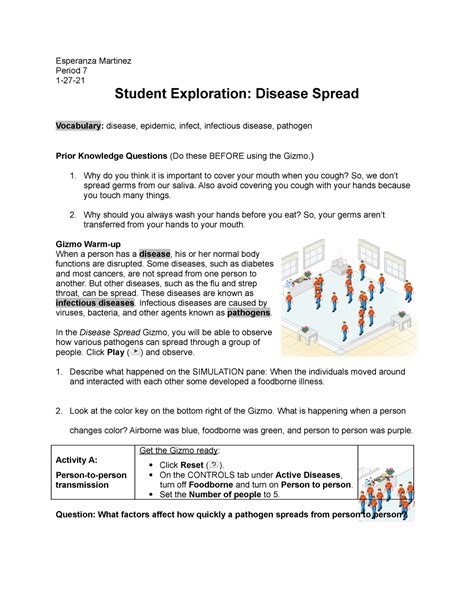 Read Online Student Exploration Disease Spread Gizmo Answer Key 