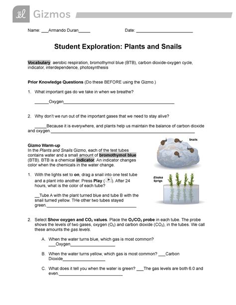 Read Student Exploration Plants And Snails Gizmo Answer Key 