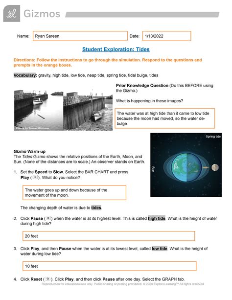 Read Student Exploration Tides Gizmo Answers Key 