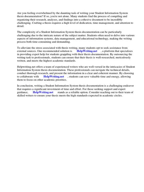 Read Student Information System Thesis Documentation 