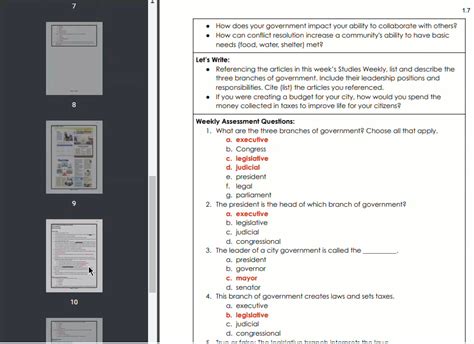 Studies Weekly Answer Key