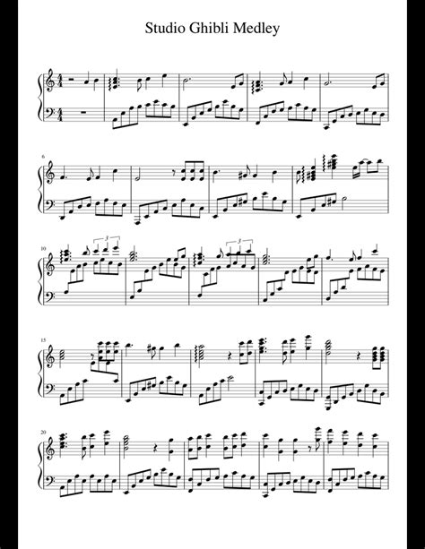 studio ghibli piano music sheet