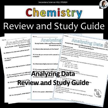 Study Guide Analyzing Data Chemistry Answer Key