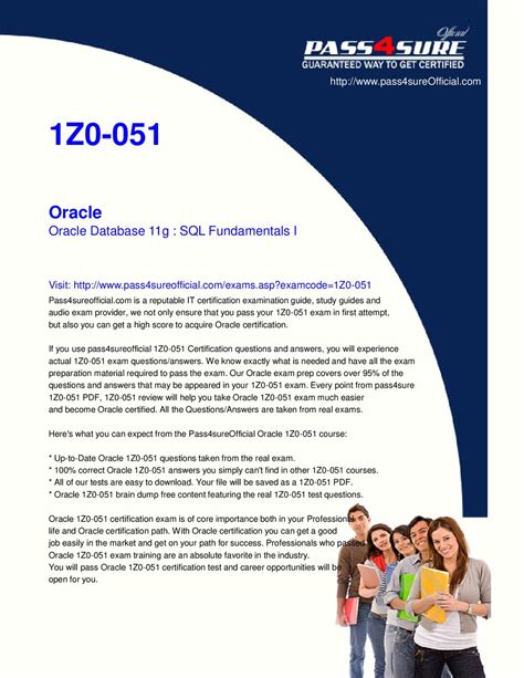 Study Guide For 1z0 051 Oracle Database 11g Sql Fundamentals I Oracle Certification Prep