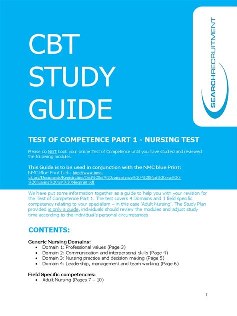Study Guide For Cbt Test