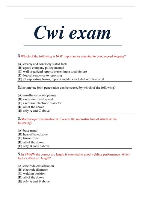 Study Guide For Cwi And Cwe