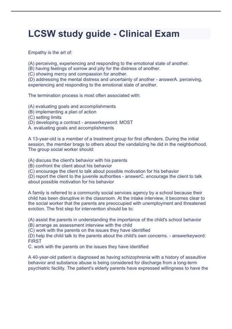 study guide for lcsw