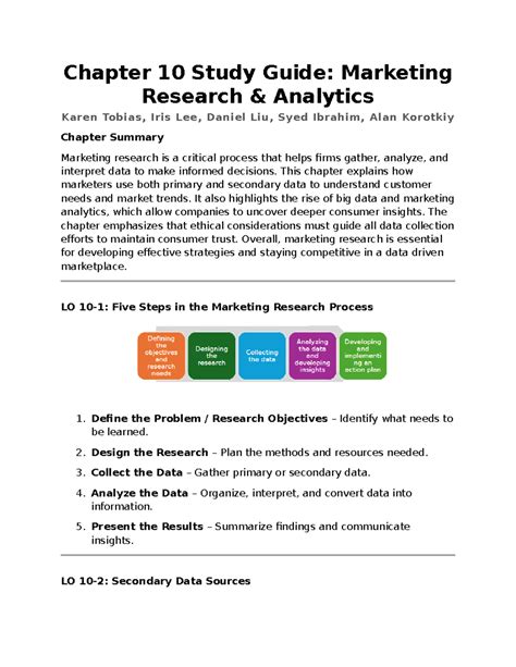 Study Guide For Marketing Research 6th Edition