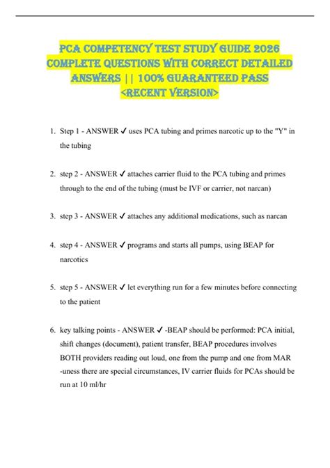 Study Guide For Pca Test Georgia